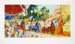 Serigraph of "Leaving the Paddock" (2008), LeRoy Neiman