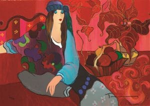 "Zoe in Crimson," Itzchak Tarkay