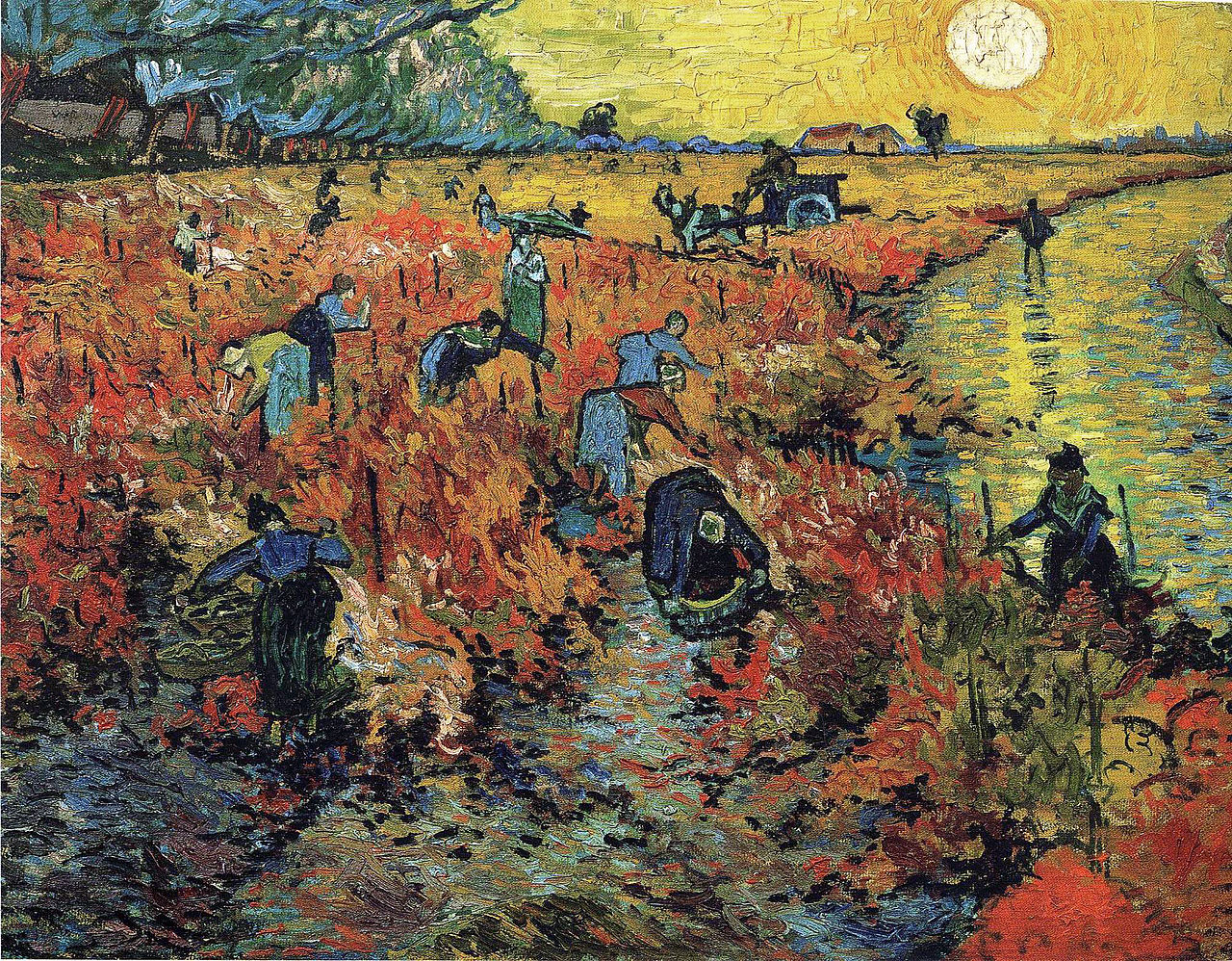 Famous Artist van Gogh's painting of people working in a field