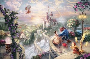 "Beauty and the Beast Falling in Love," Thomas Kinkade