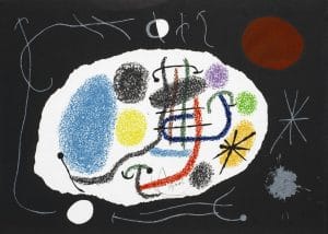 "Le Lezard aux Plumes d'Or II" (1971; m. 800), Joan Miró, abstract, abstract art