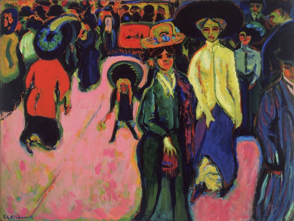 "Street, Dresden" (1919), Ernst Ludwig Kirchner (Image via MOMA), , Expressionism, Expressionist Art