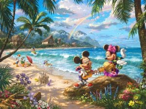 "Mickey and Minnie in Hawaii," Thomas Kinkade Studios