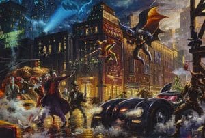 "Dark Knight Saves Gotham City," Thomas Kinkade Studios