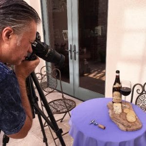 Jacobs taking reference photos for one of his original paintings.