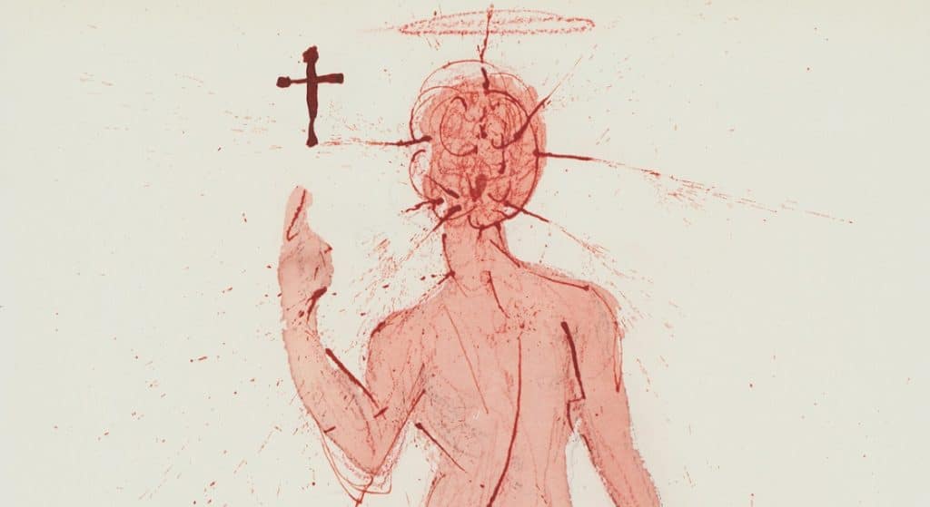 Detail from "Asperges me hyssopo et mundabo (You will sprinkle me with hyssop and I will be cleansed)." From "Biblia Sacra" by Salvador Dalí