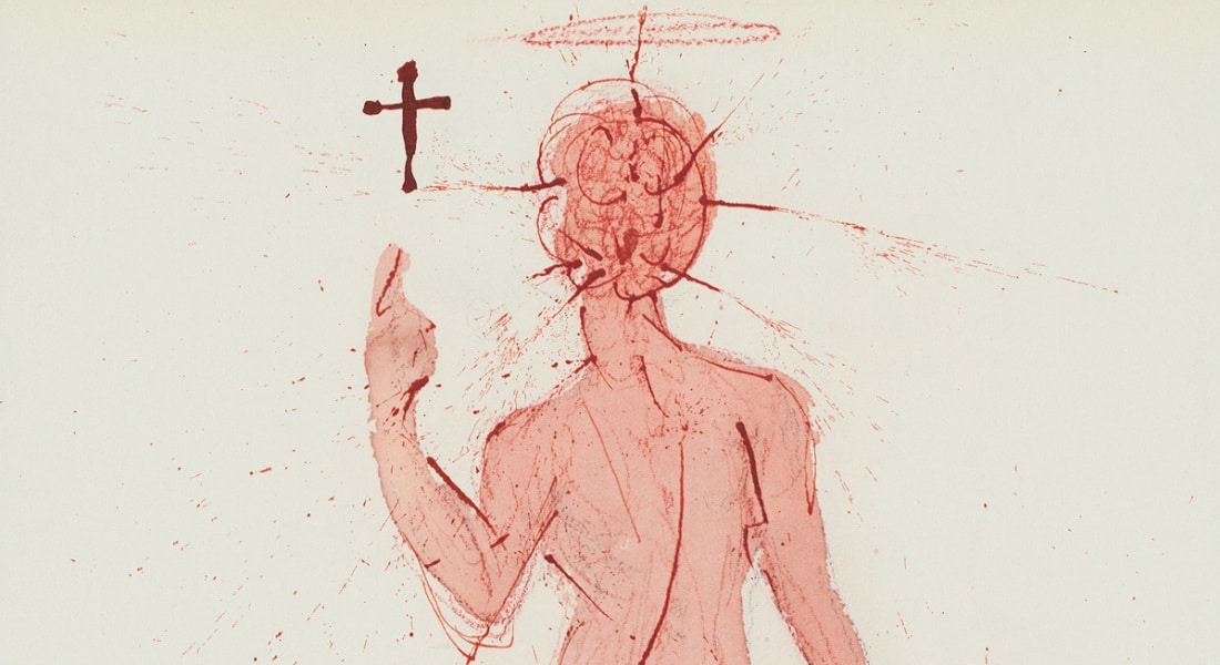 Detail from "Asperges me hyssopo et mundabo (You will sprinkle me with hyssop and I will be cleansed)." From "Biblia Sacra" by Salvador Dalí