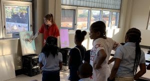 Autumn de Forest shares her knowledge with students at the Detroit Academy of Arts & Sciences