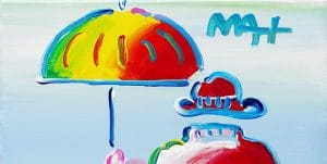 Detail from "Umbrella Man on Blend, Ver.XI # 448," Peter Max