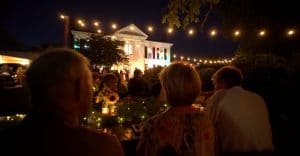 An outside look at the opening gala for the Picasso/Mouly show at the Monthaven.
