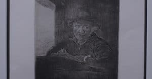 Detail from Rembrandt's 1648 "Self Portrait Drawing at a Window"