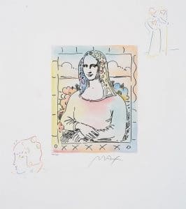 "Mona Lisa (Profile/Sage with Cane)," Peter Max