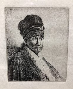 "Bust of a Man Wearing a High Cap; Three-Quarters" (1630)