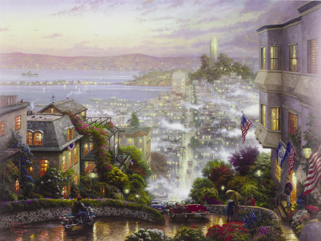 “San Francisco, Lombard Street," Thomas Kinkade