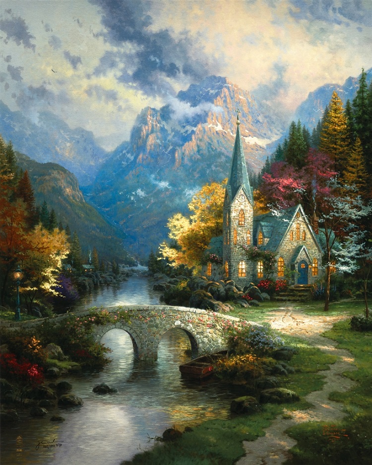 "Mountain Chapel," Thomas Kinkade