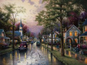 "Hometown Morning," Thomas Kinkade