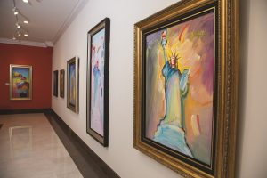 Artwork from the Peter Max Gallery at the Park West Museum in Southfield, Michigan.