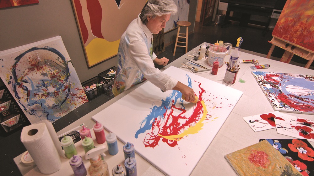 Pangborn at work in his studio