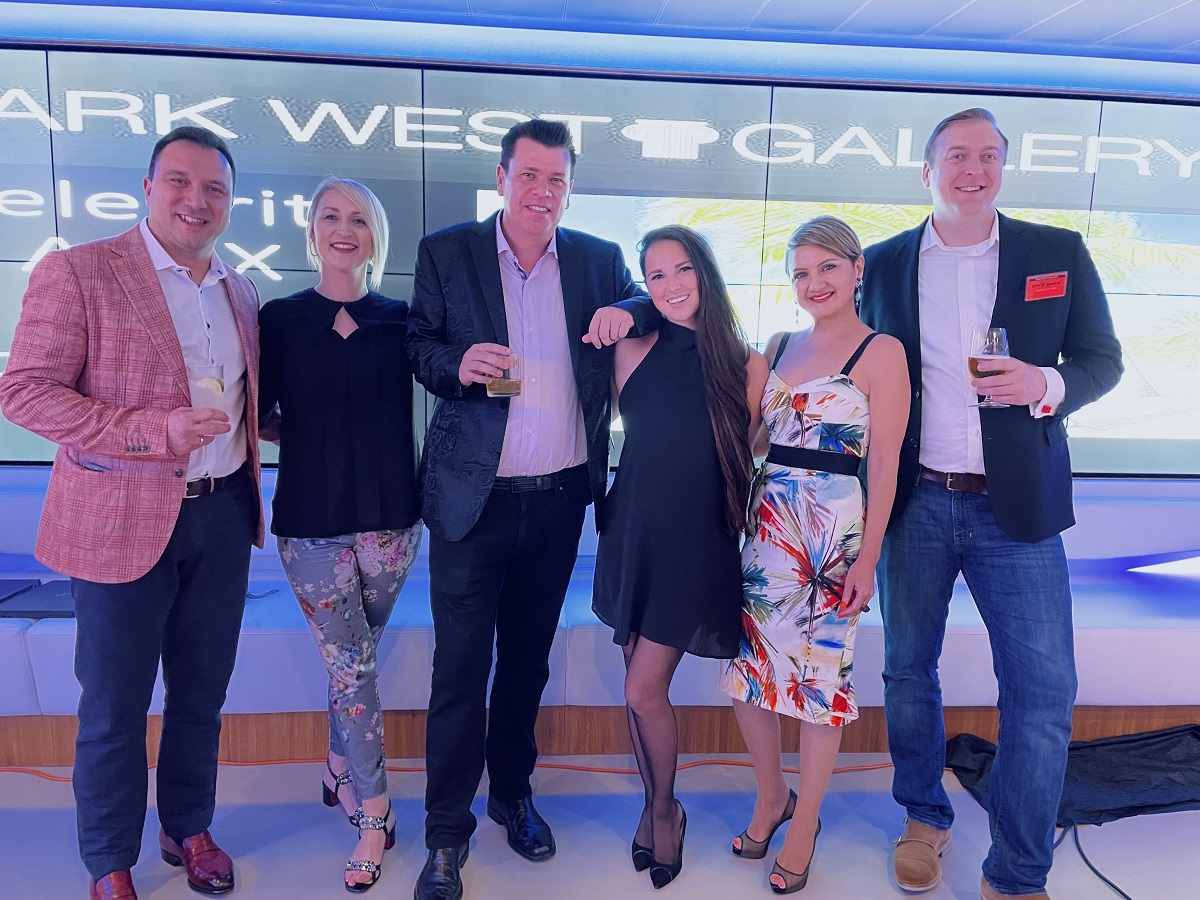 The Park West Art Team, led by Principal Auctioneer Jordan Sitter, made the ship's inaugural Caribbean sailing the experience of a lifetime for Park West collectors.