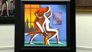 The limited edition of Mark Kostabi's "The Eternal Now" was a big hit during the auction weekend.