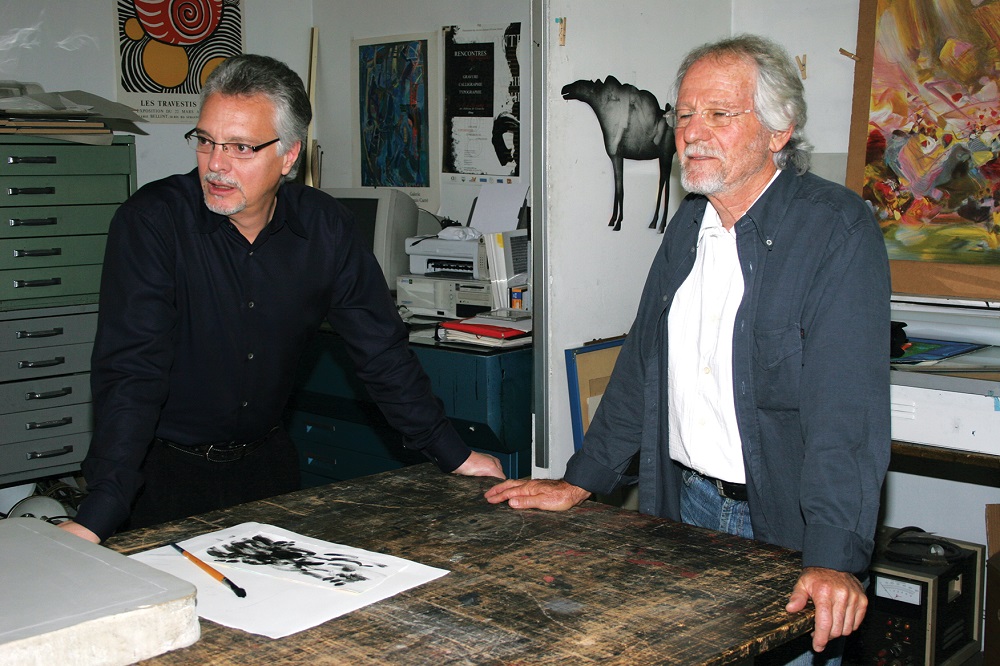 Park West Senior Gallery Director Morris Shapiro and Emile Bellet