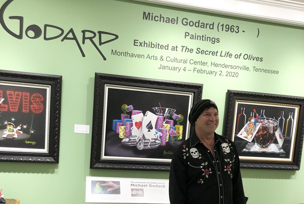 Michael Godard during a visit last year to the Park West Museum