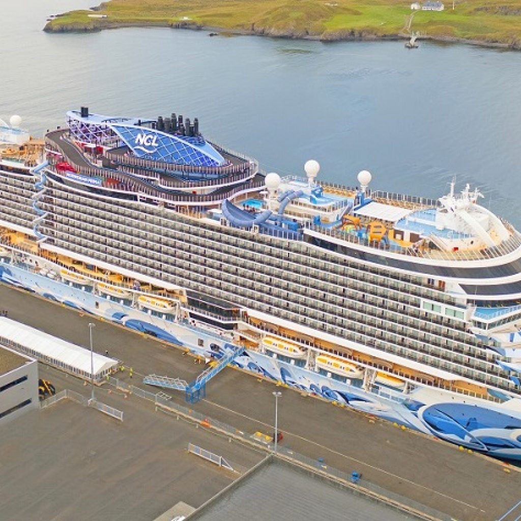 Norwegian Prima docked and ready to take on travelers in Reykjavik, Iceland.