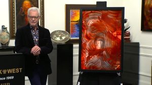 Morris Shapiro shows off a Vermeeren original at the online auctions
