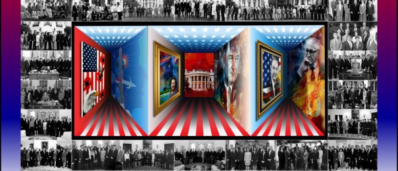 Dominic Pangborn presents art to White House Fellows Oct. 22-24
