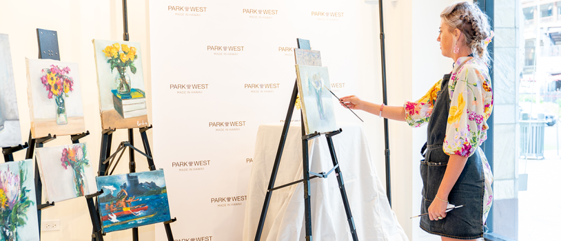 Cam Rose Painting Live in Waikiki